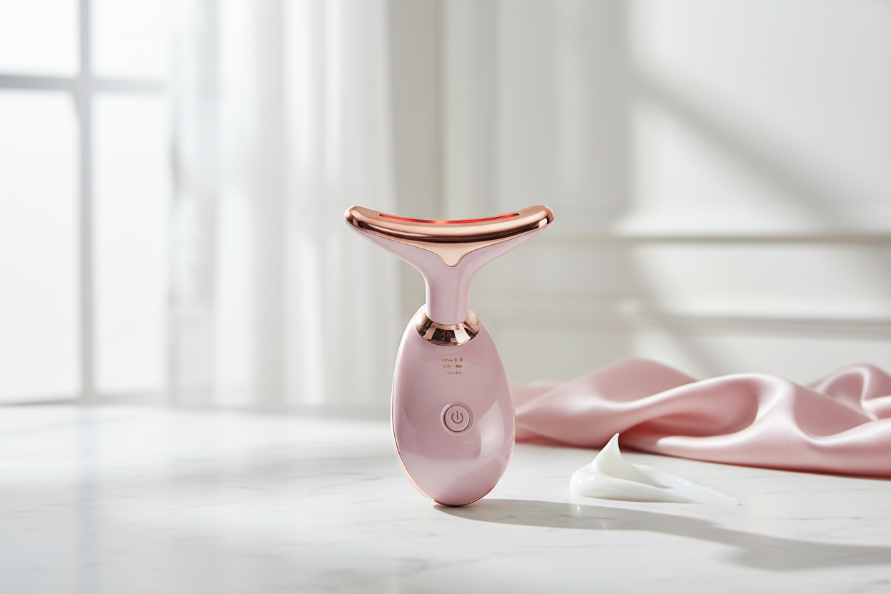 Beauty Facial Massager, 7 Color Wavy Acne Beauty Microcurrent Facial Device Skin Firming for Face Neck Beauty Device,