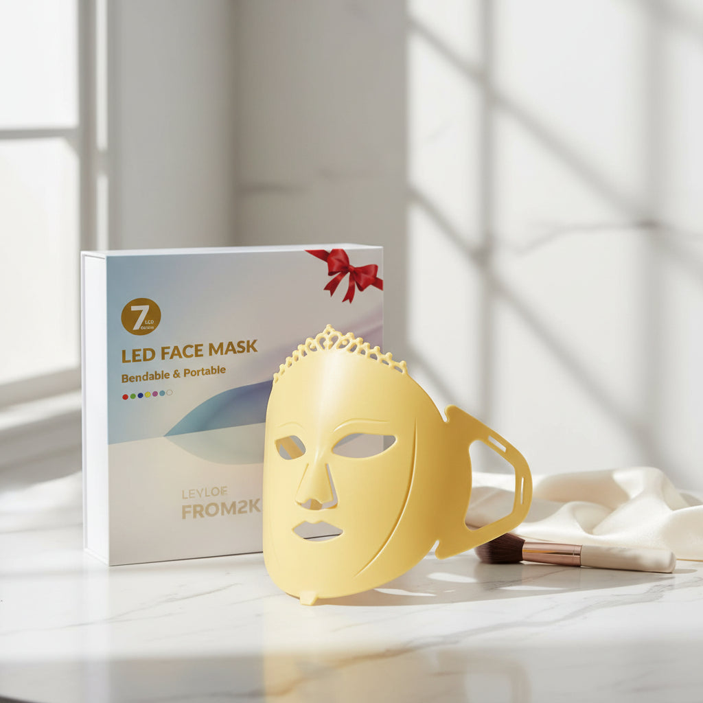 Frovab Red Light Therapy for Face Mask Infrared Face Mask 7 Colors Facial Mask Machine Silicone Led Face Mask Light Therapy Blue Light Face Mask at Home Light Therapy Face Mask for Travel Spa