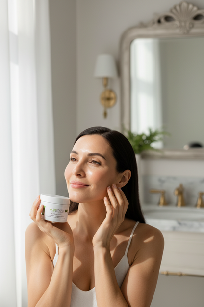 ALOEmoist - Natural Aloe Vera Body Lotion - Face & Body Moisturizing Cream with Organic Aloe Vera Gel Vitamin E Oil Vitamin C Retinol Cream Shea Butter – Anti Aging Face Moisturizer for Women 8 Oz Pack of 2