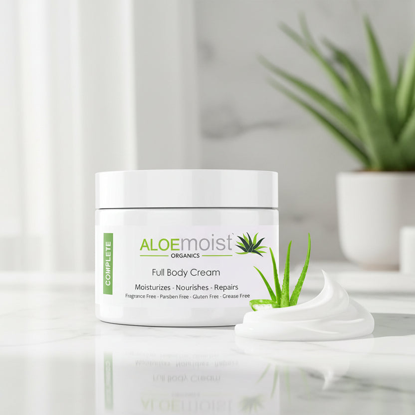 ALOEmoist - Natural Aloe Vera Body Lotion - Face & Body Moisturizing Cream with Organic Aloe Vera Gel Vitamin E Oil Vitamin C Retinol Cream Shea Butter – Anti Aging Face Moisturizer for Women 8 Oz Pack of 2