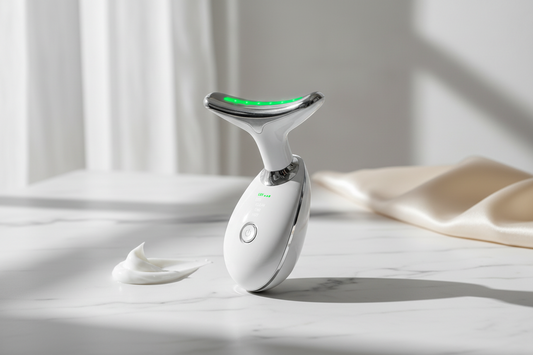 Beauty Facial Massager, 7 Color Wavy Acne Beauty Microcurrent Facial Device Skin Firming for Face Neck Beauty Device,